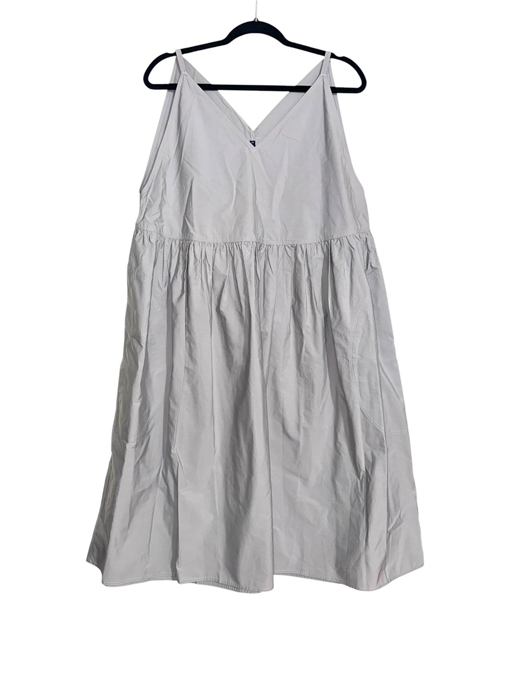 Sofie D’hoore Dumble Light Gray V-Neck Poplin Cotton Midi Dress 42